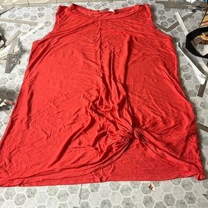 Amelia James Small Coral Pink Front Knot Tank Top